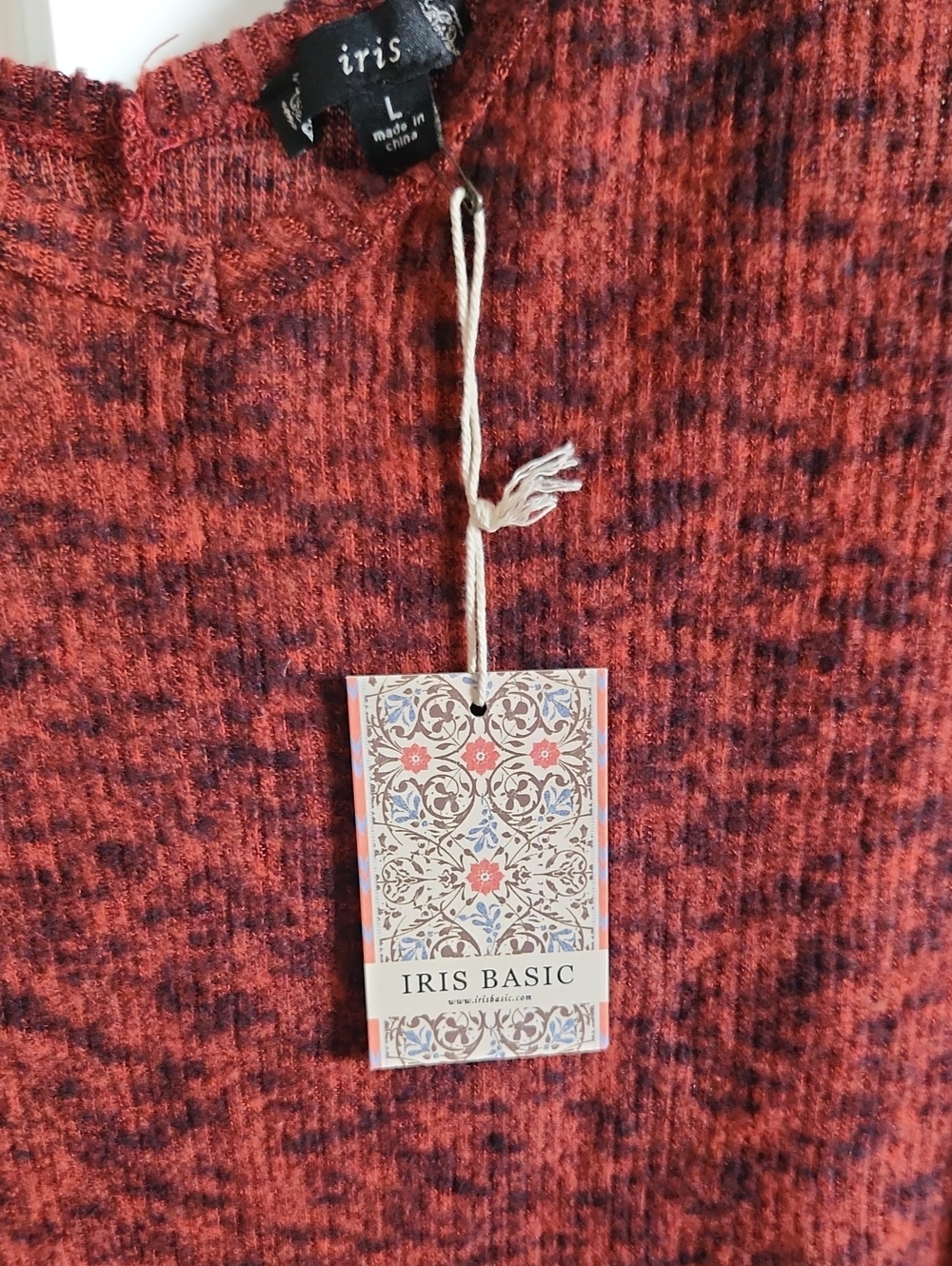 Rust Red Cold-Shoulder Knit Top - Picture 2 of 4